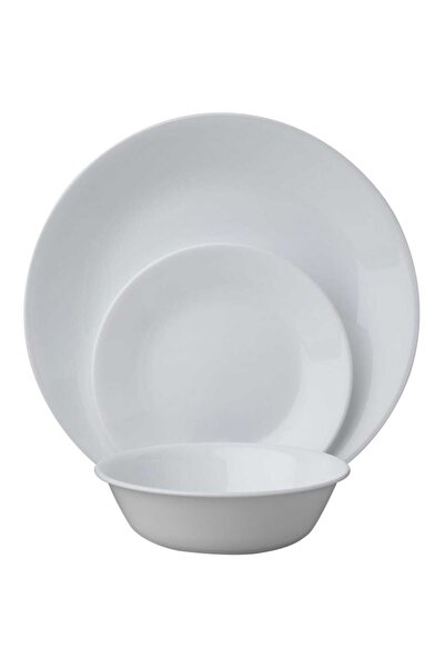 Corelle طقم عشاء شتوي أبيض ثلجي 18 قطعة