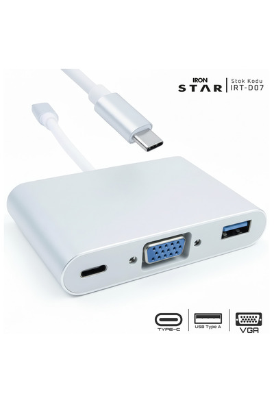 IRONSTAR Type-C to Vga + USB + Pd 3.0