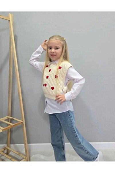 XX Girls Vest Shirt Jeans 3-Piece Heart Embroidered Set
