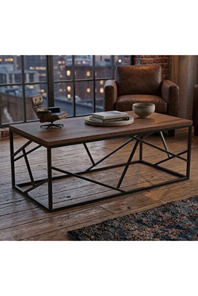 TrentonGCC طاولة قهوة عصرية لغرفة المعيشة مع إطار معدني