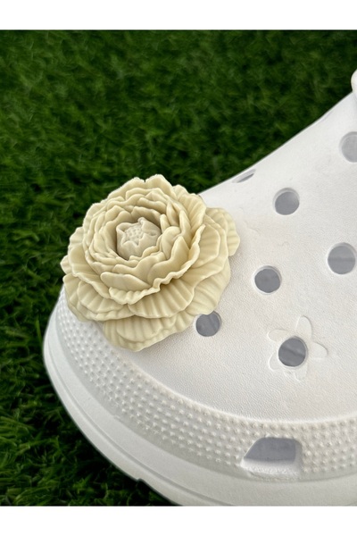 YuccaCo Accessorize Your Life Gül Çiçek Terlik Süsü/Güllü Terlik Charm/3D Çiç...