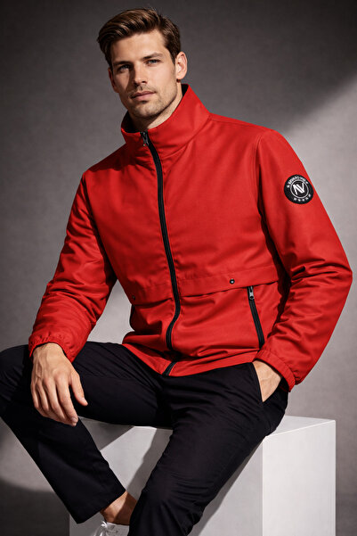 NIVARO Erkek Ceket Regular Fit Dik Yaka Fermuarlı Modern Stil Mevsimlik Mont