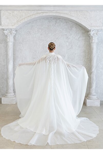 paris in paris YENİ NESİL GELİNLİK ÜZERİ PELERİN-BEYAZ KAFTAN-BİNDALLI-ŞİFON ...