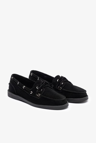 Louis Cardy Rana Black Suede Leather Women's Loafer