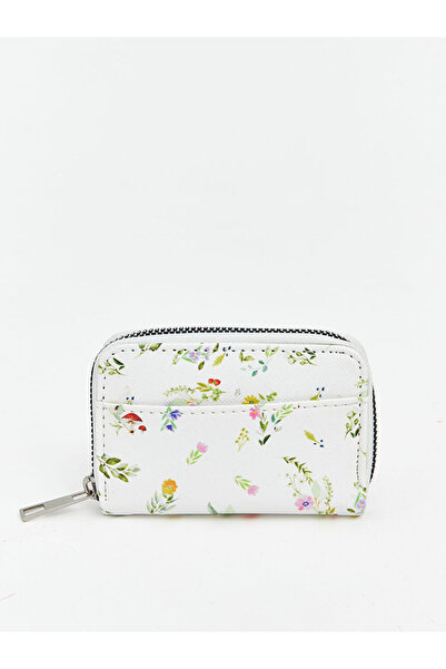 LC Waikiki محفظة نسائية بنمط زهور بيضاء