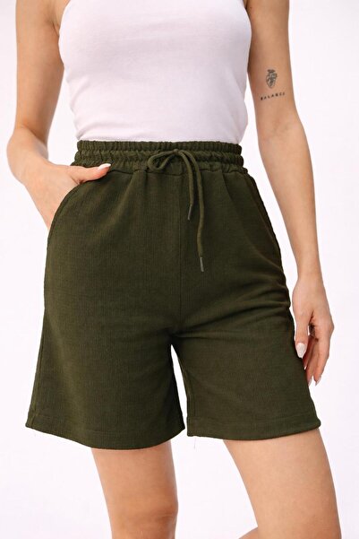 Hira Clothing Σορτς Βερμούδα από ύφασμα Bürümcük με άνετη εφαρμογή και διπλές...