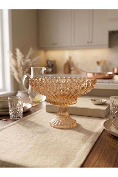 decovien Stylishly Designed Glass Fruit Bowl with Stand for Candy & Chocolate...