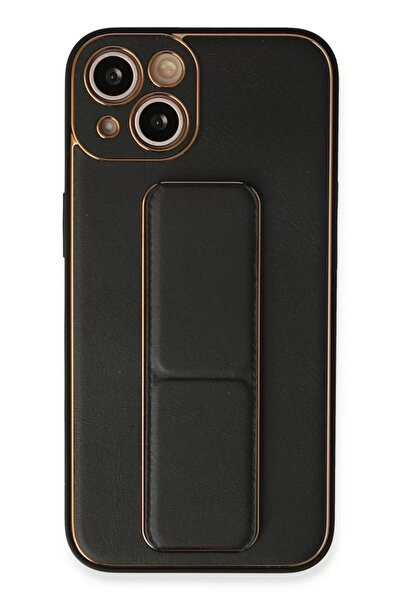 TeknoKapsül Newface iPhone 13 Case Coco Leather Stand Cover - Black