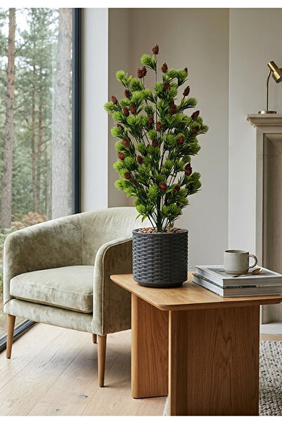 QAWAFIL HOME Green Rose Arrangement Plastic Basin