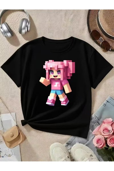 PixelWear تي شيرت كبير الحجم للجنسين من Pixel Art Girl Kids