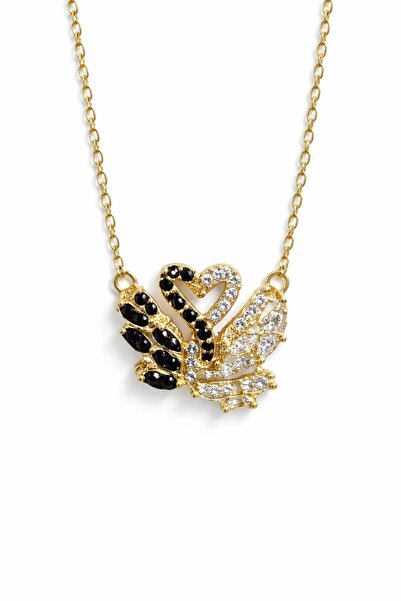 Blok Takı Swan Çift Kuğulu Kolye