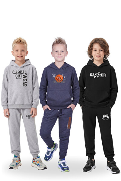 YA KO KİDS Σετ φόρμας με κουκούλα για αγόρια 3 τεμαχίων, 6 τεμάχια – Casual &...