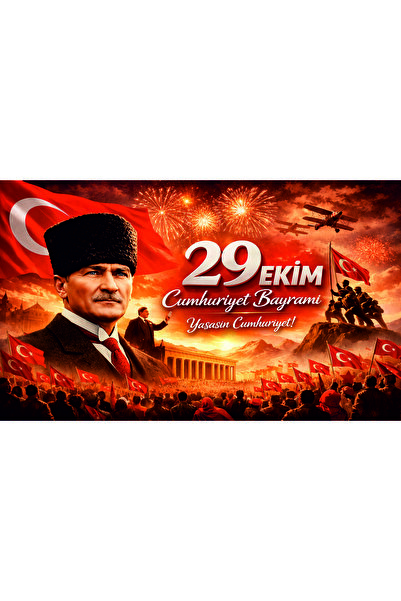 NEON Dijital Baskı Merkezi 29 Ekim Branda - Afiş - Poster - 100x200 Cm - Kişi...
