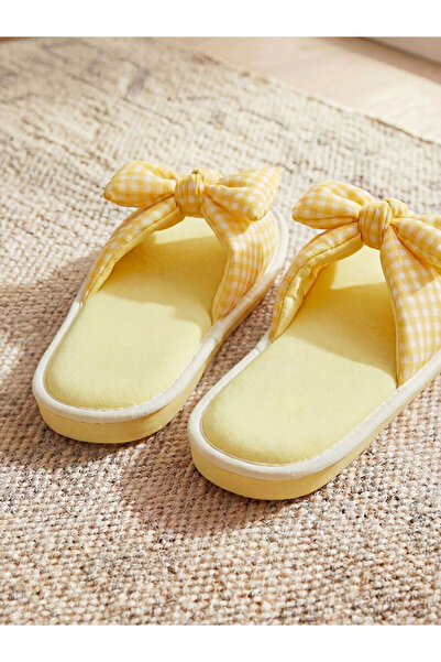 LC Waikiki Yellow Bow Detailed Women's House Slippers