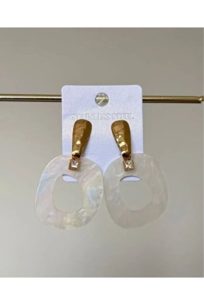 Haziran Accessory Ellipse Mineli, Steel Women's Earrings