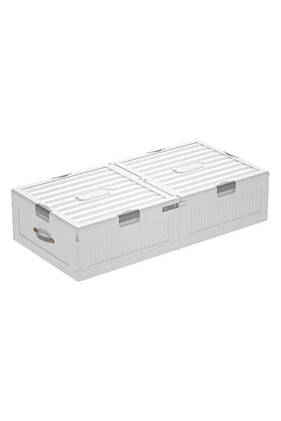 KEKE Space-Saving Drawer-Style Folding Under Bed Storage Box with Wheels 24cm