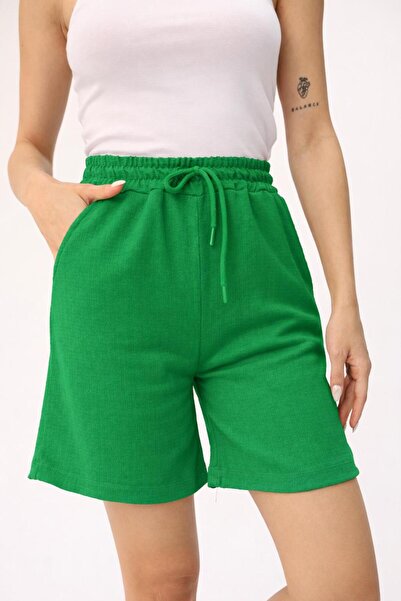 Hira Clothing شورت برمودا من قماش بوروموكس بقصة مريحة وجيبين