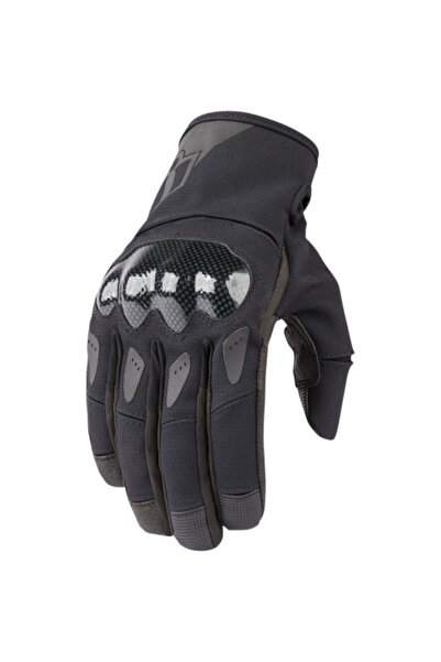 Icon Stormhawk leather/textile gloves, black, size M