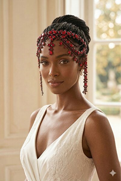 Limelia إكسسوار رأس العروس بتصميم خاص من حجر الكريستال وتصميم تاج العروس من ه...