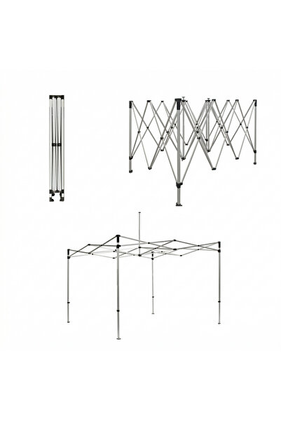 Genel Markalar Çadır Dünyası 3x3 Metre Katlanabilir Çelik Çardak İskeleti - 3...