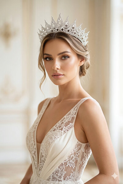 ESPEREST تاج العروس من حجر الكريستال، إكسسوار شعر لحفلات الزفاف، تصميم أنيق