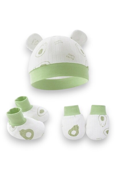 Bambimici – Cozy Bundle Baby Hat, Mittens & Booties Set - Multicolor - 0M to 6M