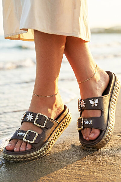 StWenn Γυναικείες Παντόφλες Πλατφόρμας EVA με Χρυσή Αλυσίδα και Πόρπη Daisy �...