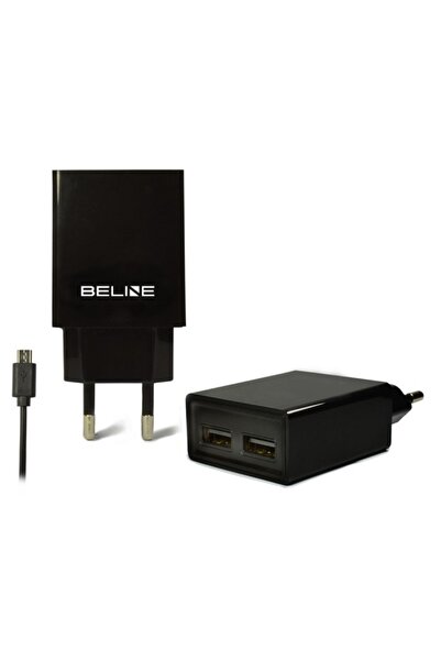 Beline Dual USB-A Wall Charger 1A with Micro-USB Cable, Black