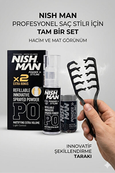 NISHMAN PUDRA WAX P0 - İKİLİ SET / + ŞEKİLLENDİRİCİ MUCİZEVİ TRAK / 400 ML TU...