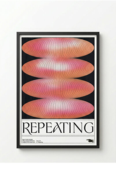istanbulprintlab REPEATING Retro Gradient ve Form Deneyi Duvar Posteri