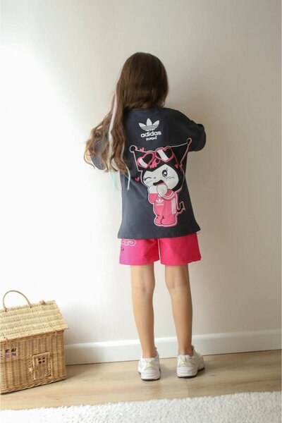cgboutiquestylekids Cg Kids Kuromi Alt Üst Takım Süper Kalite Kumaş Sırt Bask...