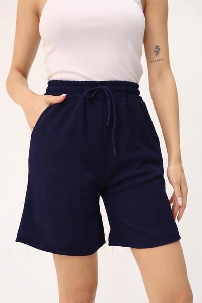Hira Clothing Bürümcük Fabric Relaxed Fit Double Pocket Bermuda Shorts