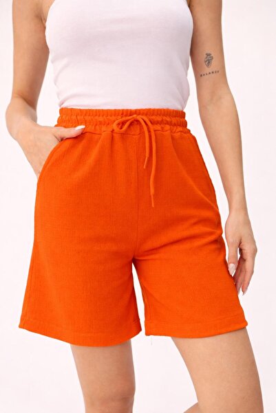 Hira Clothing Bürümcük Fabric Relaxed Fit Double Pocket Bermuda Shorts