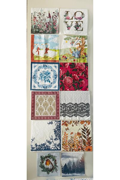 PEÇETE DÜNYASI Dekopaj Napkin for Hobby Work (10 Pieces Sent Individually)