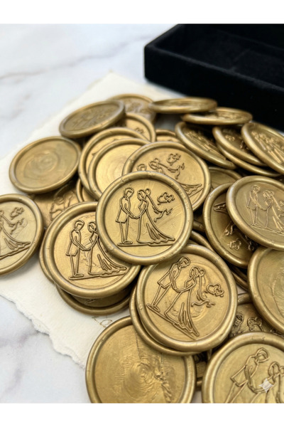 MirajulNuntii.ro Set of 50 Wax Seal Stickers "Golden Promise" – Code: SC.50G