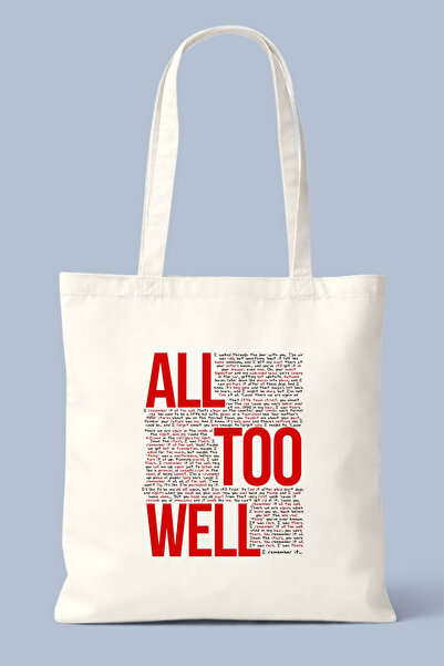 Hayali Şeyler حقيبة قماشية مطبوعة من All To Well Taylor Swift
