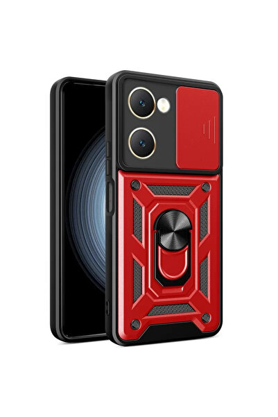 TeknoKapsül Newface Vivo Y18 Case Pars Lens Ring Silicone - Red