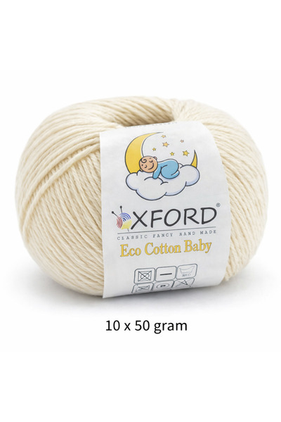 Oxford İplik 10'lu Paket Eco Cotton Baby - Ince Cotton Ip - Tığ Işi - Punch I...