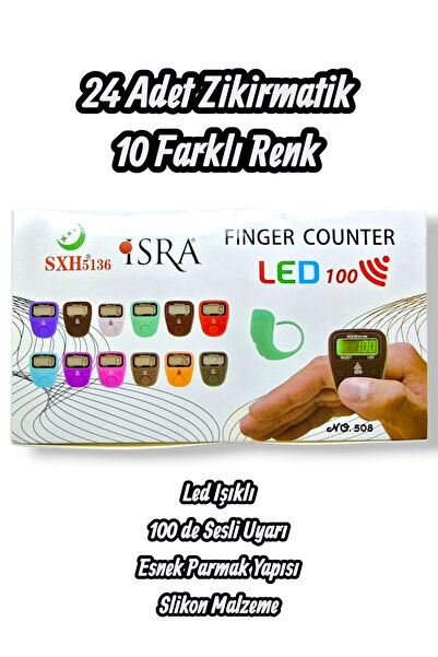 Hanedan Hediyelik Zikirmatik 24 Pieces of Silicone with 10 Different Color Op...