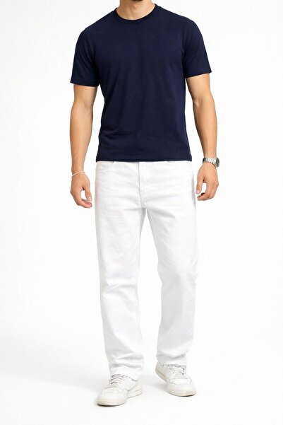 oraystore Men's Summer White Comfortable Fit Jeans