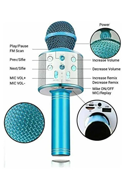 hand BT KARAOKE MİKROFON-MAVİ