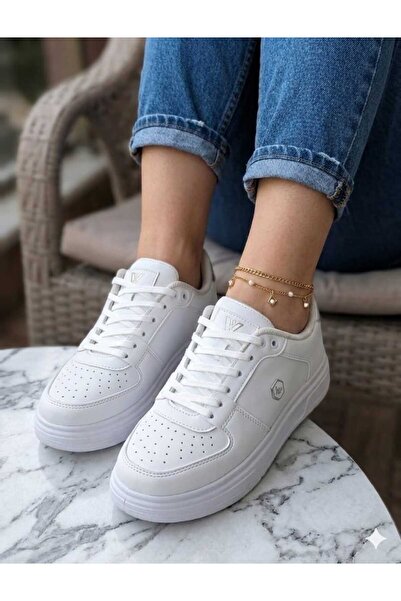 McDark Women's White Seasonal Sneaker Shoes