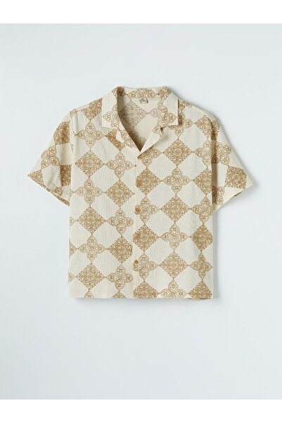 LC Waikiki Beige Regular Fit Patterned Men's Shirt