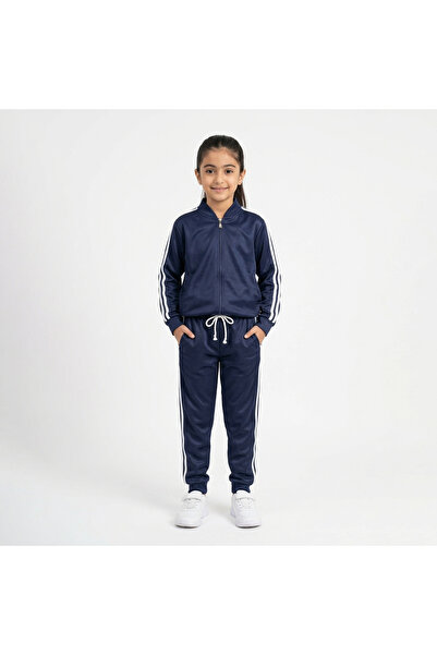 HAWRAA ABAYA Navy Blue Shiny Kids' School Uniform Tracksuit - Comfortable and...