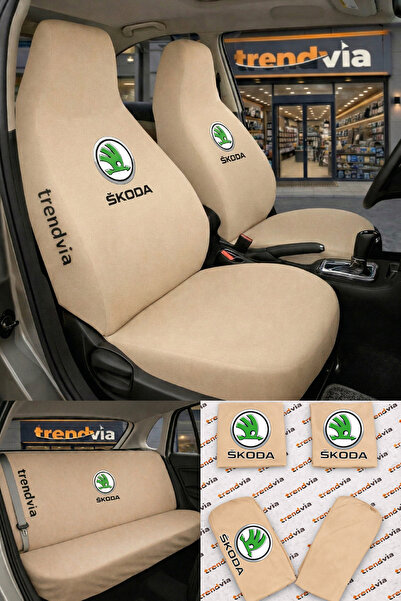 trivexa Skoda Logolu Oto Koltuk Kılıfı Ön Arka Set – Penye Likralı Universal ...