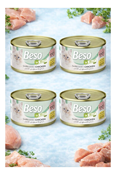 Beso Wet Food for Cats Chicken Strips in Jelly 100% Natural Real Meat Meal