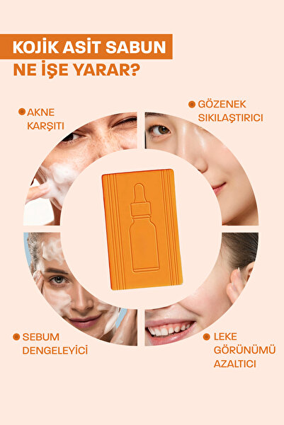 Quality Life Doğal Kojik Asit Sabunu 5 Aktif Leke Kararma Karşıtı Beyazlatıcı Akne Yağ Sebum Dengeleme