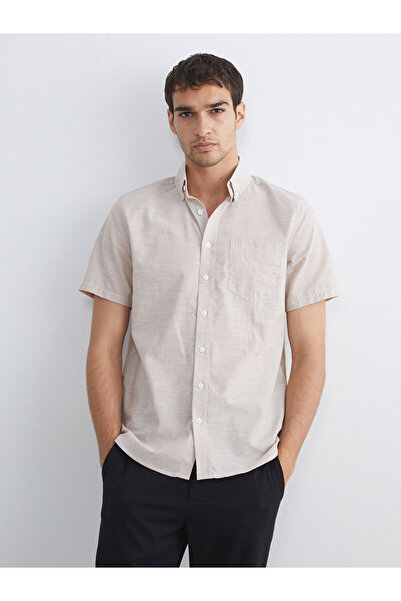 LC Waikiki Rmz Gi̇yi̇m Farkiyla Standard Fit Short Sleeve Men's Shirt