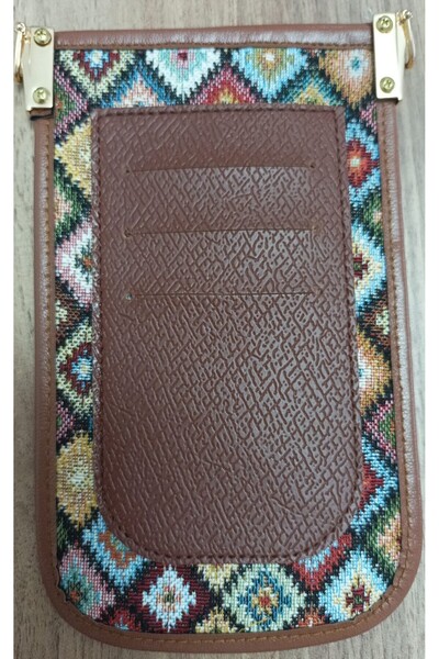 Gerçek Hediyelik Mini Phone Bag - Adjustable Strap, Card Compartment, Cat Pattern