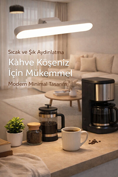 ESENLİWE Modern Kahve Köşesi Aydınlatma LED Duvar Lambası Şarjlı Touch 3 Işık...